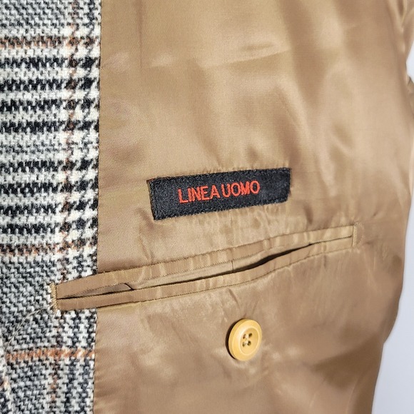 Linea Uomo Men's Sport Coat Wool Blend Heavy Flannel Plaid Luxury Fabric 50L - Picture 16 of 16